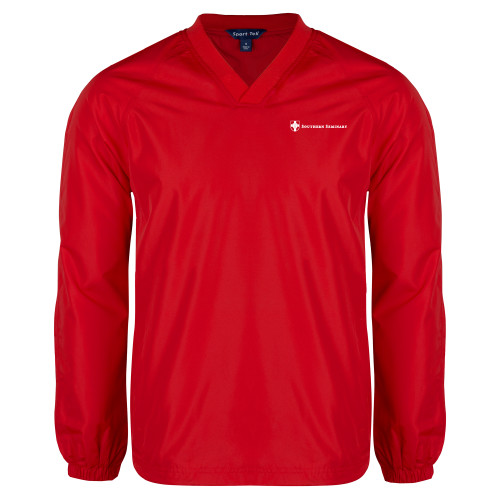 Red V Neck Raglan Windshirt-Southern Seminary Flat