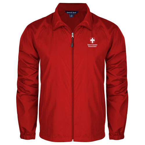 Red Full Zip Wind Jacket-Southern Seminary Vertical