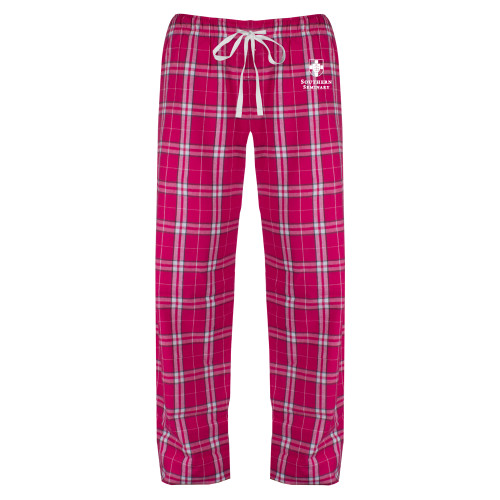 Womens Dark Fuchsia/White Flannel Pajama Pant-Southern Seminary Vertical