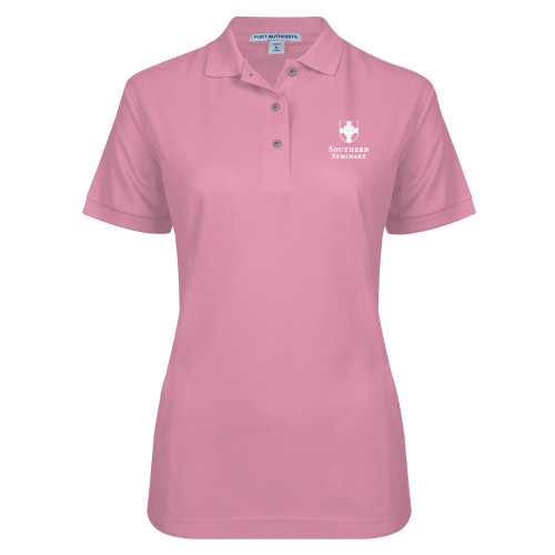 Womens Silk Touch Light Pink Pique Polo-Southern Seminary Vertical