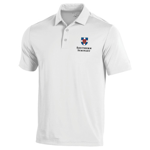 Under Armour White T2 Performance Polo-Southern Seminary Vertical