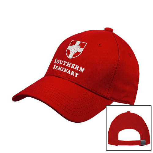 Red Structured Adjustable Pro Style Hat-Southern Seminary Vertical