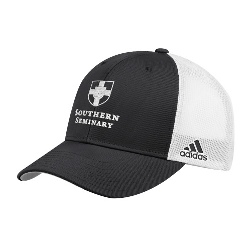 Adidas Black Structured Adjustable Mesh Hat-Southern Seminary Vertical