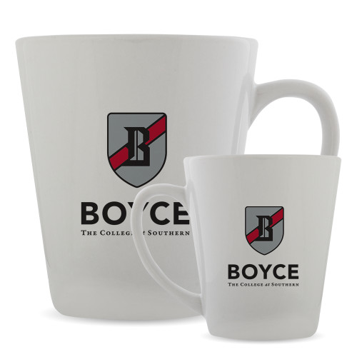 Full Color Latte Mug 12oz-Boyce Primary Mark Vertical