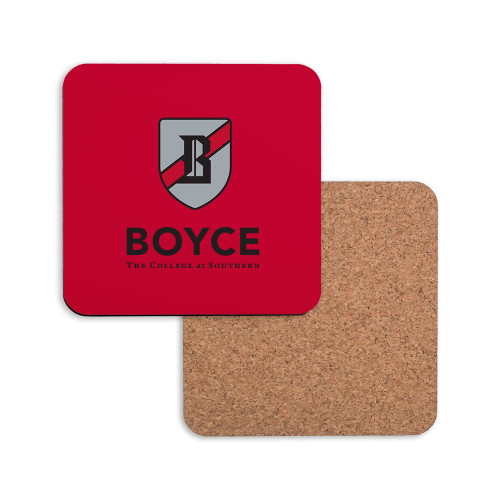 Hardboard Coaster w/Cork Backing-Boyce Primary Mark Vertical