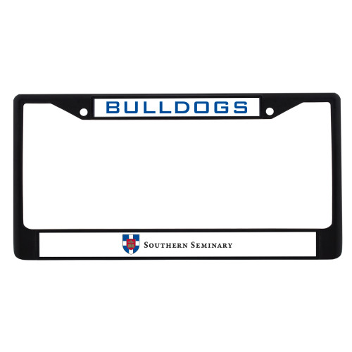 Metal License Plate Frame in Black-Southern Seminary Flat