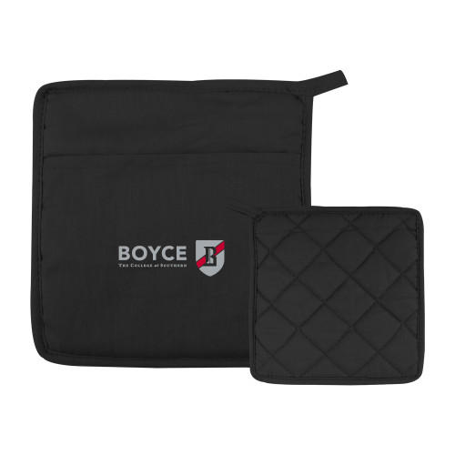 Quilted Canvas Black Pot Holder-Boyce Primary Mark