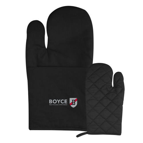 Quilted Canvas Black Oven Mitt-Boyce Primary Mark