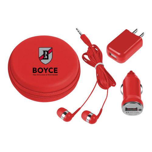 3 in 1 Red Audio Travel Kit-Boyce Primary Mark Vertical