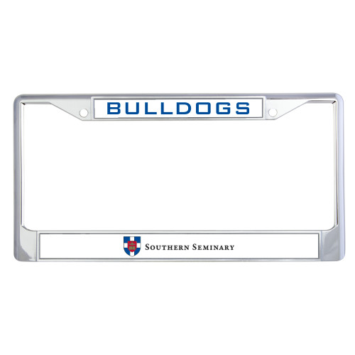 Metal License Plate Frame in Chrome-Southern Seminary Flat