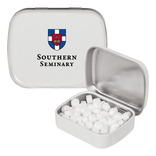 White Rectangular Peppermint Tin-Southern Seminary Vertical