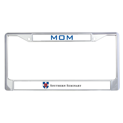 Mom Metal License Plate Frame in Chrome-Southern Seminary Flat