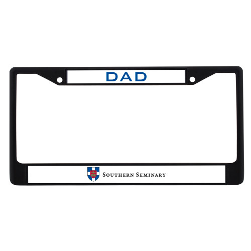 Dad Metal License Plate Frame in Black-Southern Seminary Flat