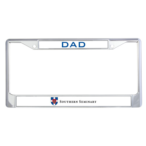 Dad Metal License Plate Frame in Chrome-Southern Seminary Flat