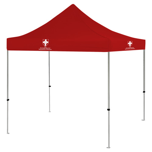 9 ft x 9 ft Red Tent-Primary Mark Vertical