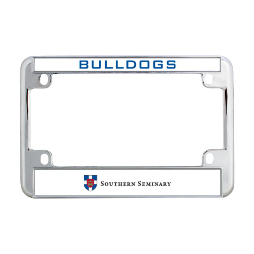 Metal Motorcycle License Plate Frame in Chrome-Southern Seminary Flat