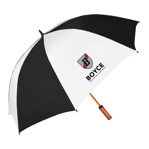 64 Inch Black/White Umbrella-Boyce Primary Mark Vertical