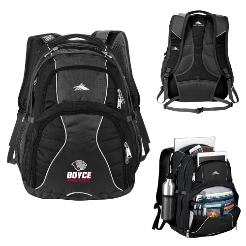 High Sierra Black Swerve Computer Backpack-Basketball