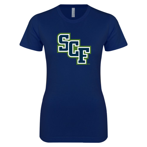  Next Level Womens Navy Boyfriend Tee - SCF