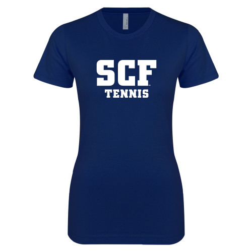  Next Level Womens Navy Boyfriend Tee - SCF - Tennis