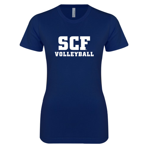  Next Level Womens Navy Boyfriend Tee - SCF - Volleyball