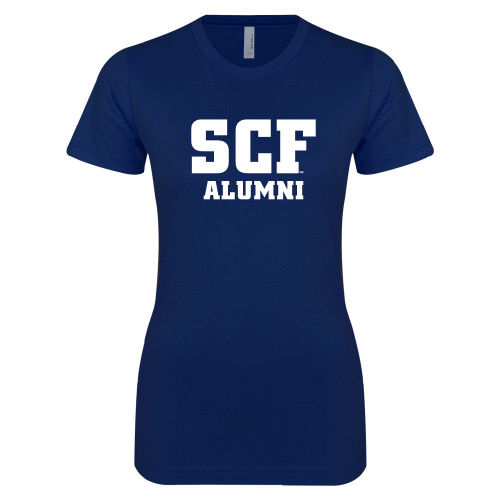  Next Level Womens Navy Boyfriend Tee - SCF - Alumni