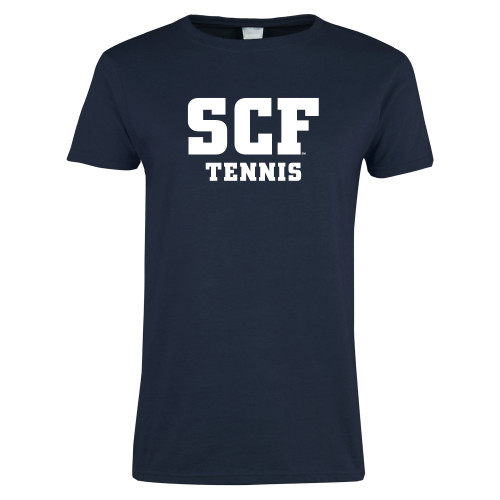  Womens Short Sleeve Navy Tee - SCF - Tennis