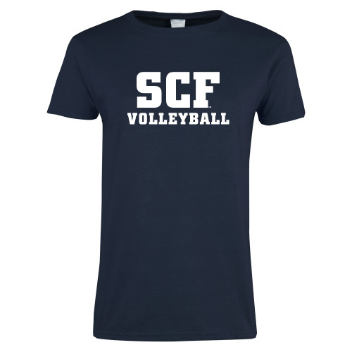  Womens Short Sleeve Navy Tee - SCF - Volleyball