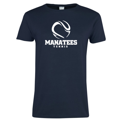 Womens Short Sleeve Navy Tee - Manatees Tennis