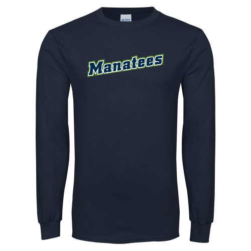  Navy Long Sleeve T-Shirt - Manatees