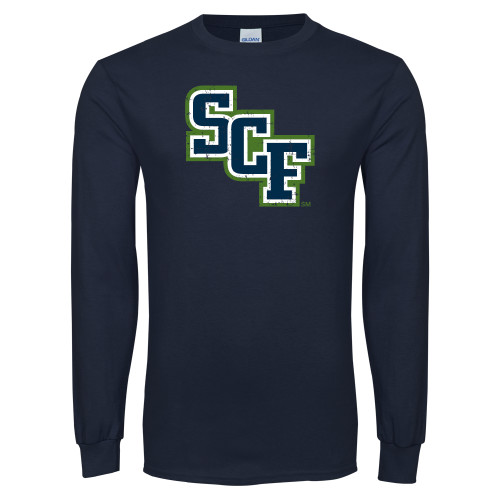  Navy Long Sleeve T-Shirt - SCF Distressed