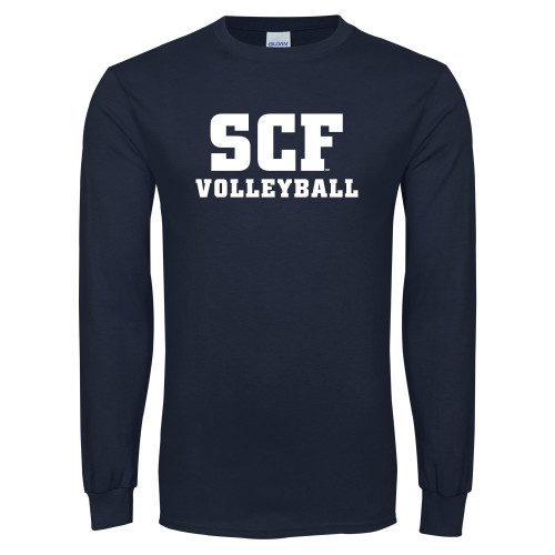  Navy Long Sleeve T-Shirt - SCF - Volleyball