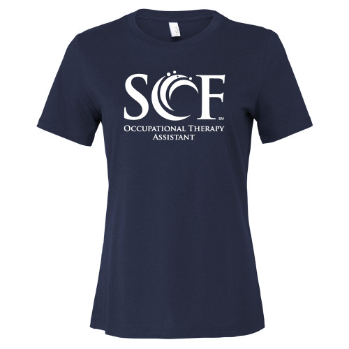  Bella + Canvas Womens Navy Relaxed Cotton T Shirt - SCF Occupational Therapy Assistant