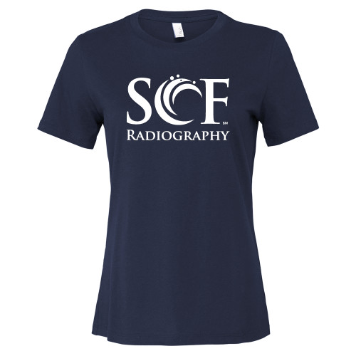  Bella + Canvas Womens Navy Relaxed Cotton T Shirt - SCF Radiography