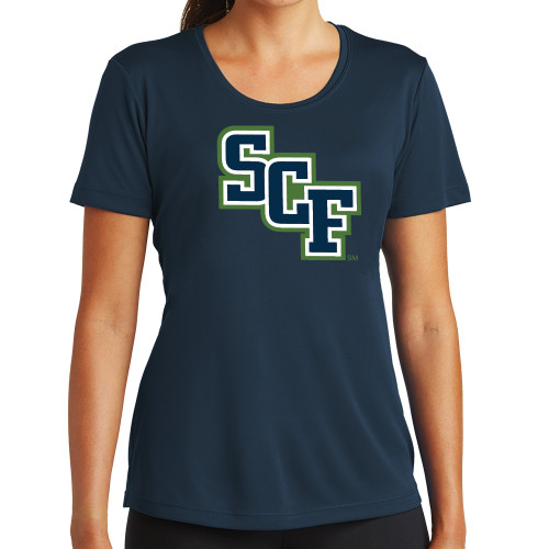  Womens Navy Performance Tee - SCF