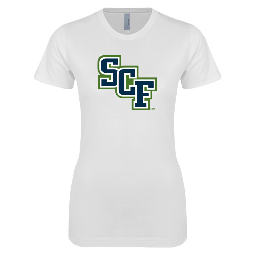  Next Level Womens White Boyfriend Tee - SCF