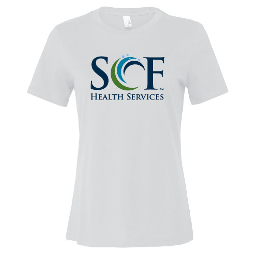  Bella + Canvas Womens White Relaxed Cotton T Shirt - SCF Health Services