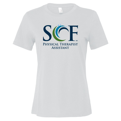  Bella + Canvas Womens White Relaxed Cotton T Shirt - SCF Physical Therapist Assistant