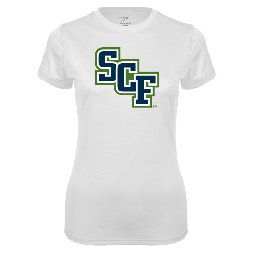  Womens White Performance Tee - SCF