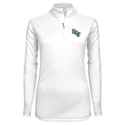  Syntrel Womens White Interlock 1/4 Zip - SCF