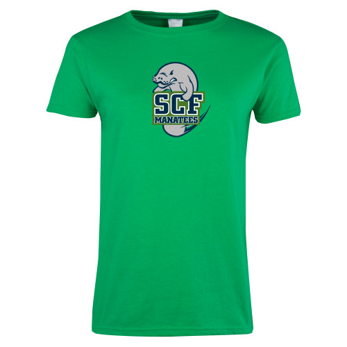  Womens Kelly Green Short Sleeve Tee - SCF Manatees