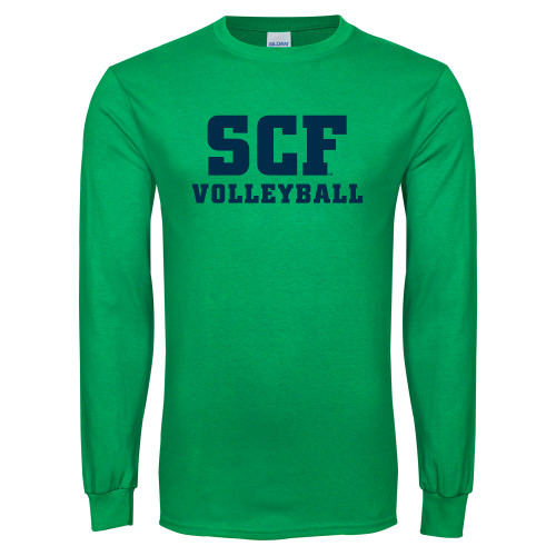  Kelly Green Long Sleeve T Shirt - SCF - Volleyball