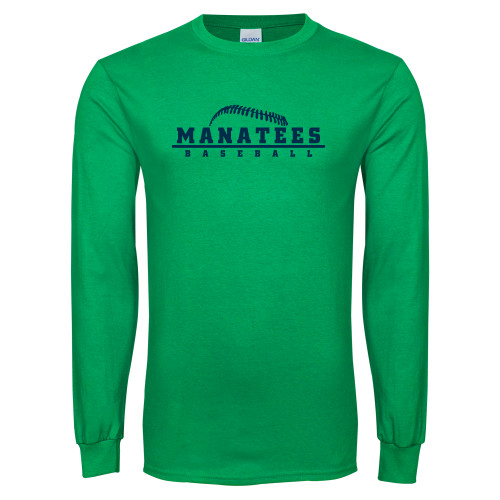  Kelly Green Long Sleeve T Shirt - Manatees Baseball