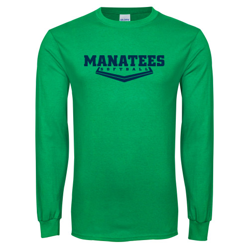 Kelly Green Long Sleeve T Shirt - Manatees Softball