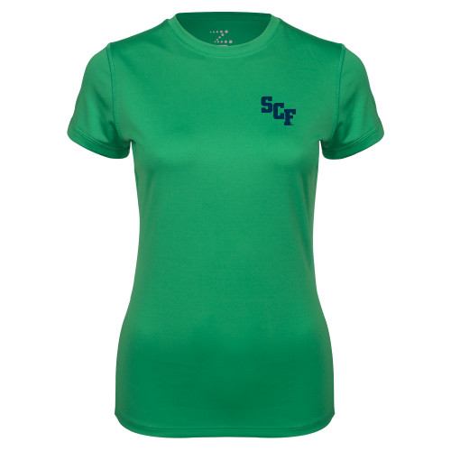  Womens Kelly Green Performance Short Sleeve Tee - SCF