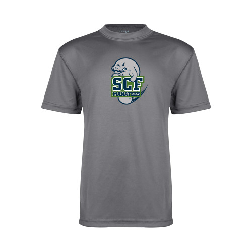  Youth Performance Grey Concrete Tee - SCF Manatees