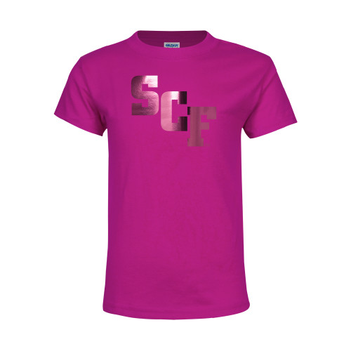  Youth Hot Pink T Shirt - SCF  Foil