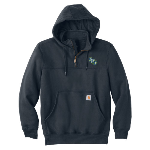  Carhartt Navy Rain Defender Paxton Hooded Zip Sweatshirt - SCF