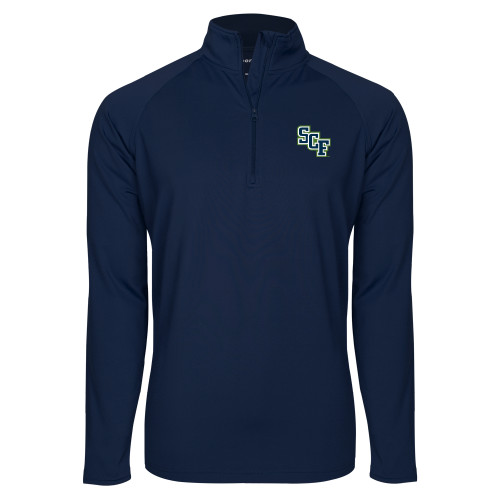  Sport Tek Navy Sport Wick Stretch 1/2 Zip Pullover - SCF