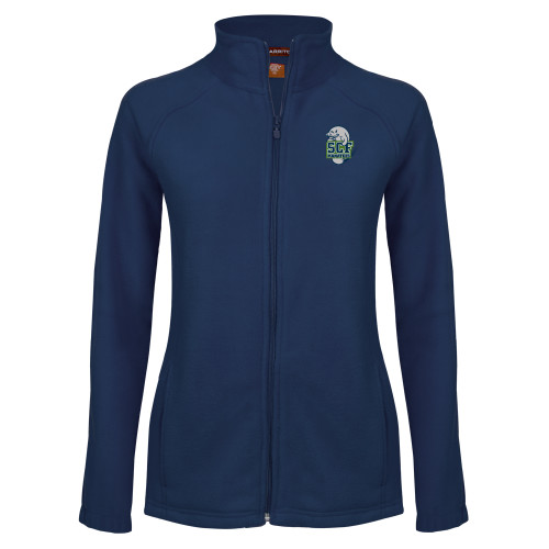  Womens Navy Fleece Full Zip Jacket - SCF Manatees